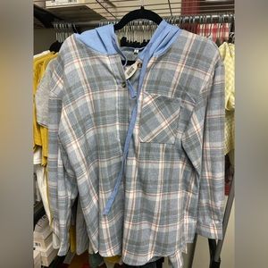 Blue Flannel Hoodie